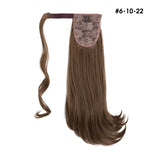 Synthetic Ponytail Extensions Hairpieces Fake Clip in Pony Tail Hair Extension Wrap Around Natural Curly Blonde Hair Piece