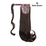 Synthetic Ponytail Extensions Hairpieces Fake Clip in Pony Tail Hair Extension Wrap Around Natural Curly Blonde Hair Piece