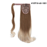 Synthetic Ponytail Extensions Hairpieces Fake Clip in Pony Tail Hair Extension Wrap Around Natural Curly Blonde Hair Piece