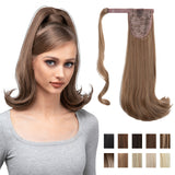 Synthetic Ponytail Extensions Hairpieces Fake Clip in Pony Tail Hair Extension Wrap Around Natural Curly Blonde Hair Piece