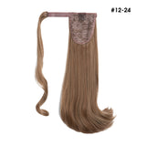 Synthetic Ponytail Extensions Hairpieces Fake Clip in Pony Tail Hair Extension Wrap Around Natural Curly Blonde Hair Piece