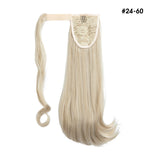 Synthetic Ponytail Extensions Hairpieces Fake Clip in Pony Tail Hair Extension Wrap Around Natural Curly Blonde Hair Piece